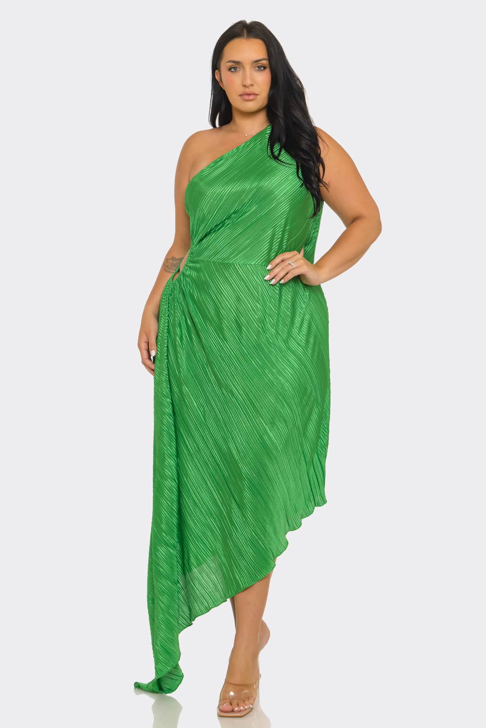 PLUS PLEATED DRESS