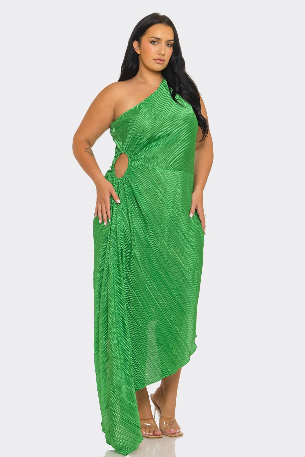 PLUS PLEATED DRESS