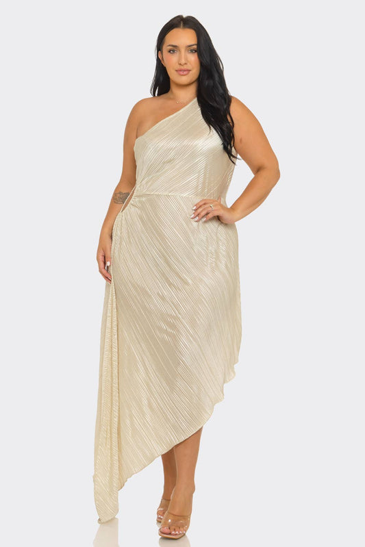PLUS PLEATED DRESS