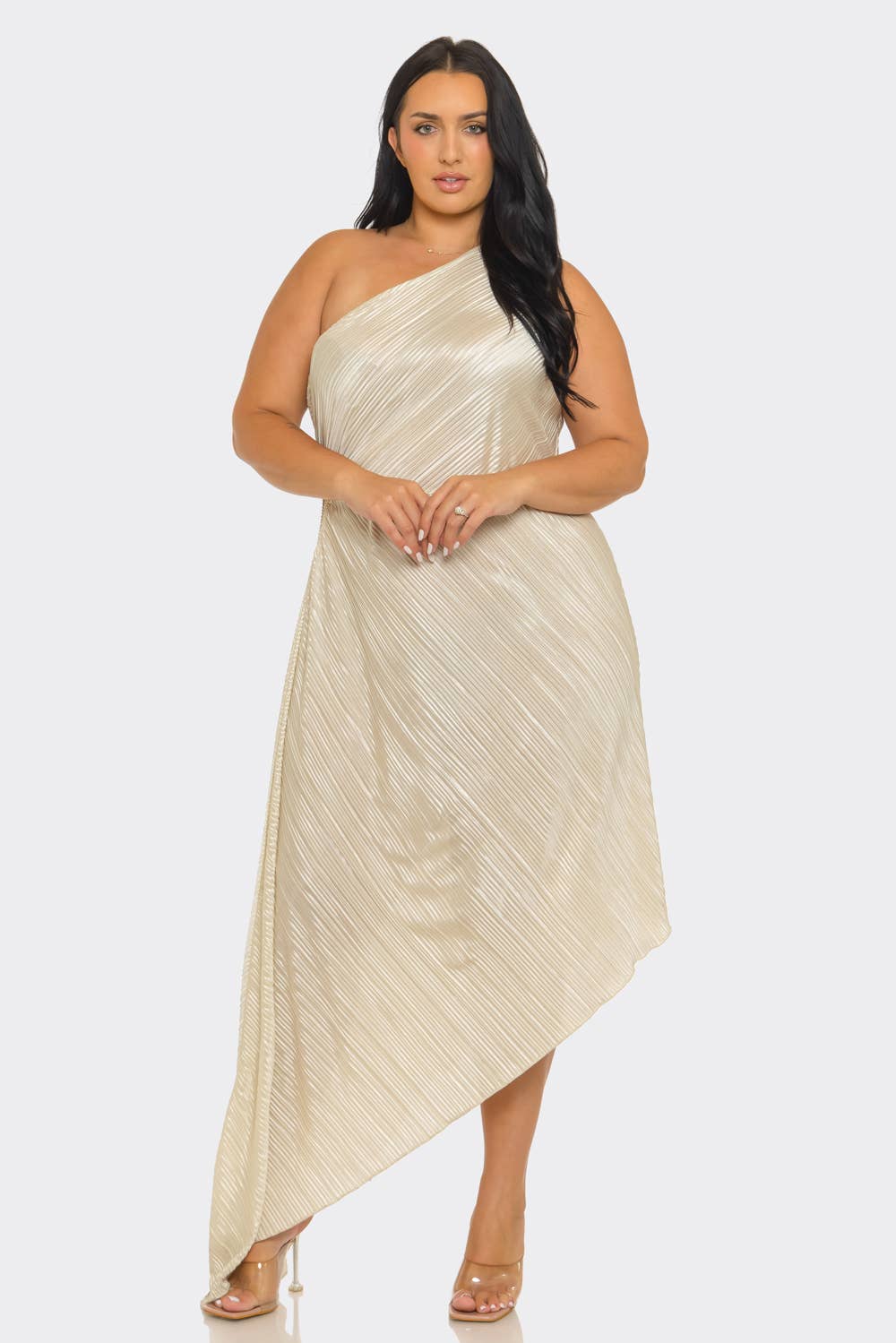 PLUS PLEATED DRESS