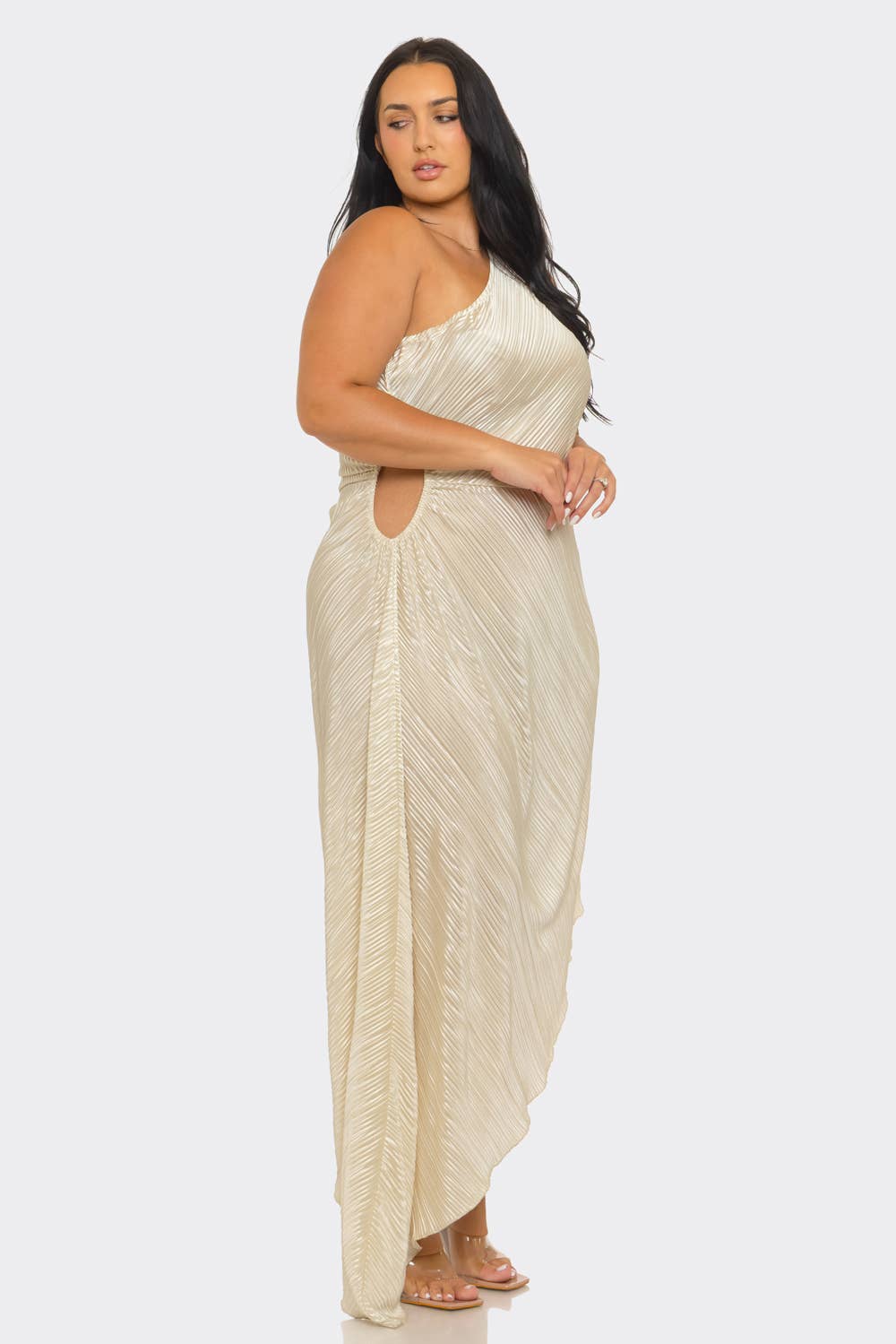 PLUS PLEATED DRESS